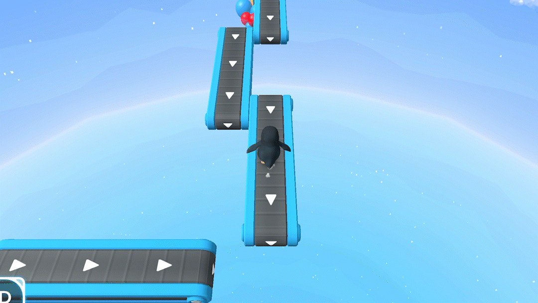 Animated gameplay showing floating platforms and spike hazards